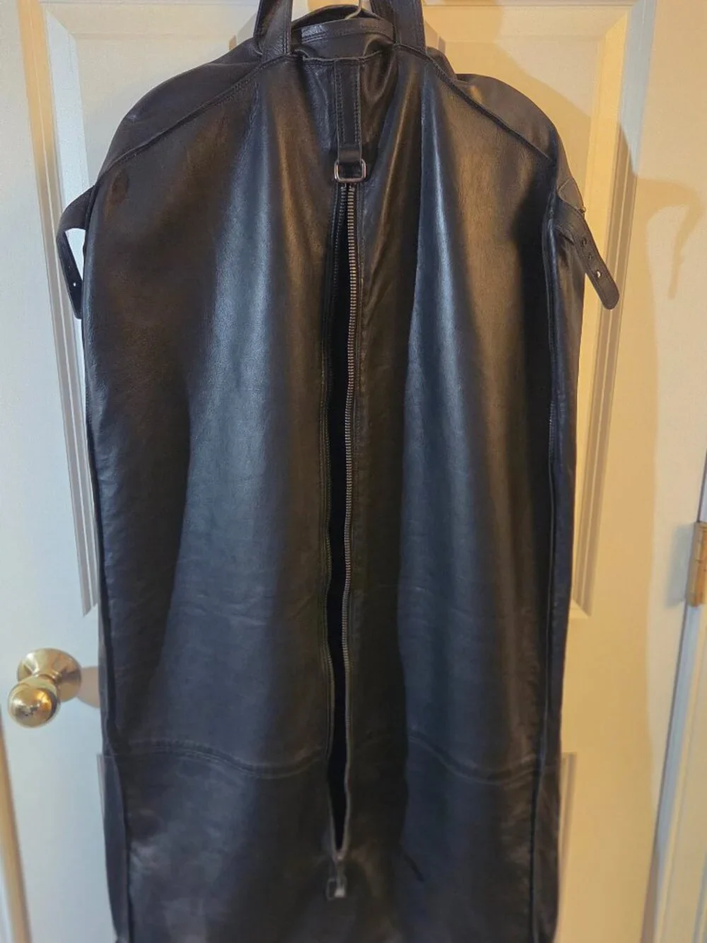 Ermenegildo Zegna Black Buttery Soft Leather Garment Suit Travel Bag